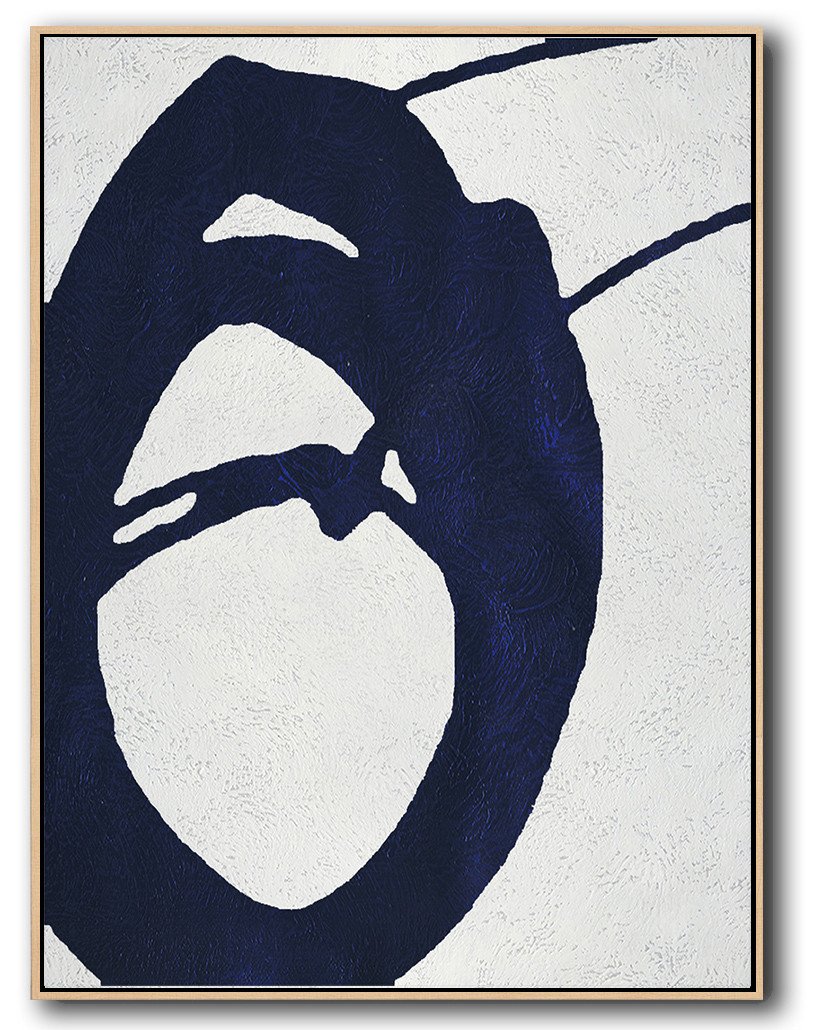 Buy Hand Painted Navy Blue Abstract Painting Online - Graffiti Art For Sale Huge
